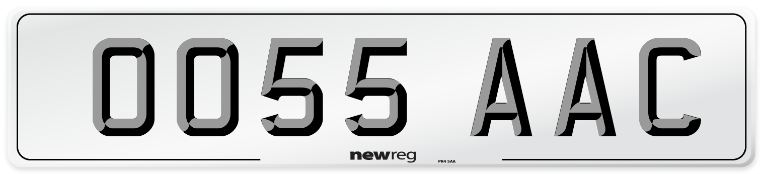 OO55 AAC Number Plate from New Reg